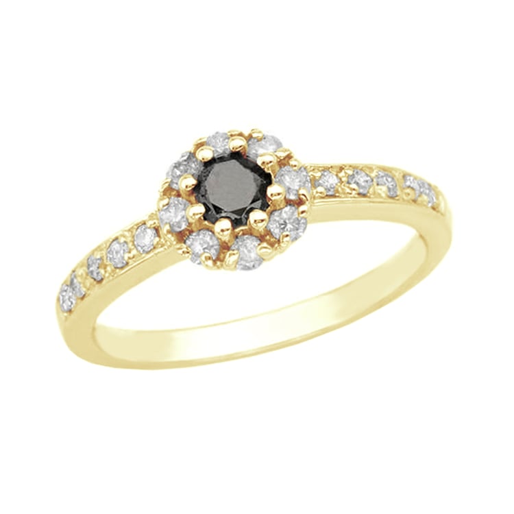 Halo-Ring mit schwarzen Diamanten Mehal 106792