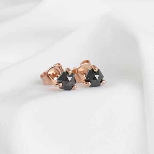 Goldene Ohrringe mit schwarzen Diamanten Raoul