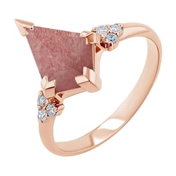 Einzigartiger Ring mit einem erdbeerfarbenen Achat Kettil
