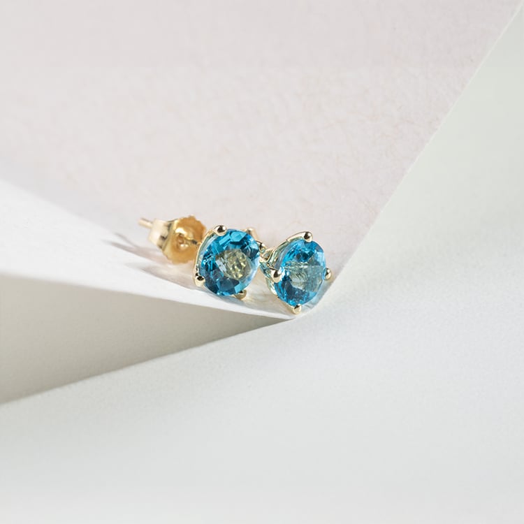 Goldene Ohrstecker mit runden Topasen Hulda 147772