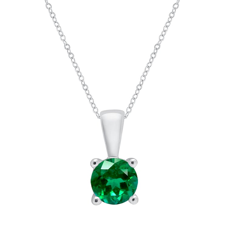 Silberner Anhänger mit einem Smaragd in der Größe Ihrer Wahl Quinn 122327
