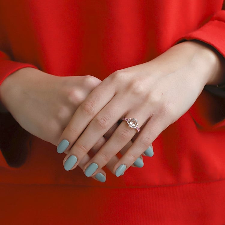 Morganitring mit Saphiren und Diamanten Jemiah 106889