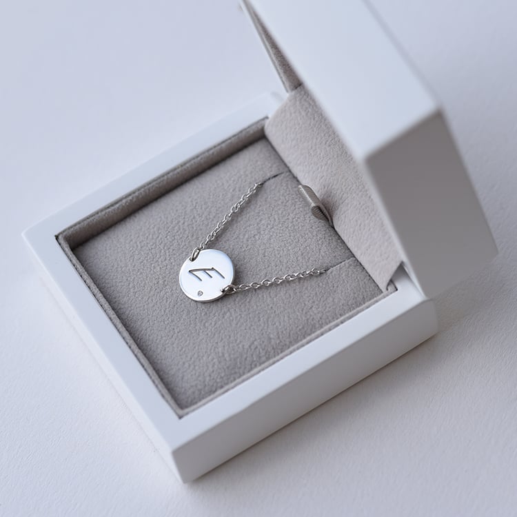 Silberarmband mit Diamant und Buchstabengravur Dian 61731