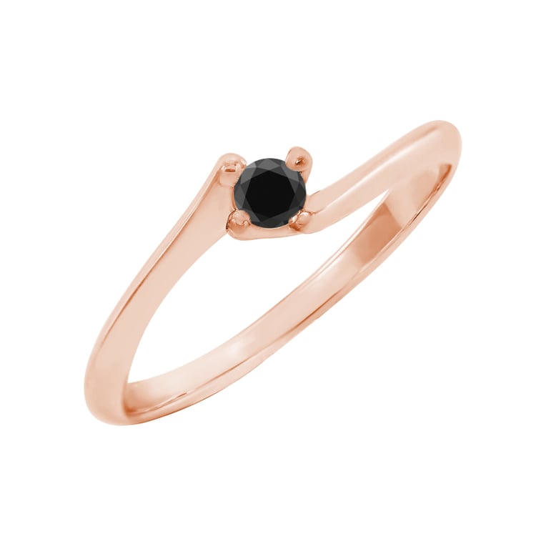 Goldener Verlobungsring mit schwarzem Diamanten Neoma