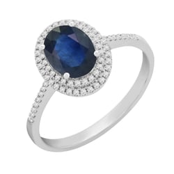 Goldener Ring mit Saphir und Diamanten Danae