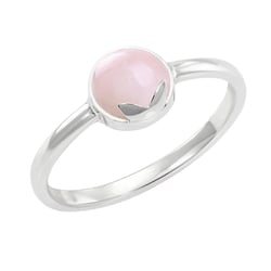 Goldener Ring mit Cabochon-Rosenquarz Yana