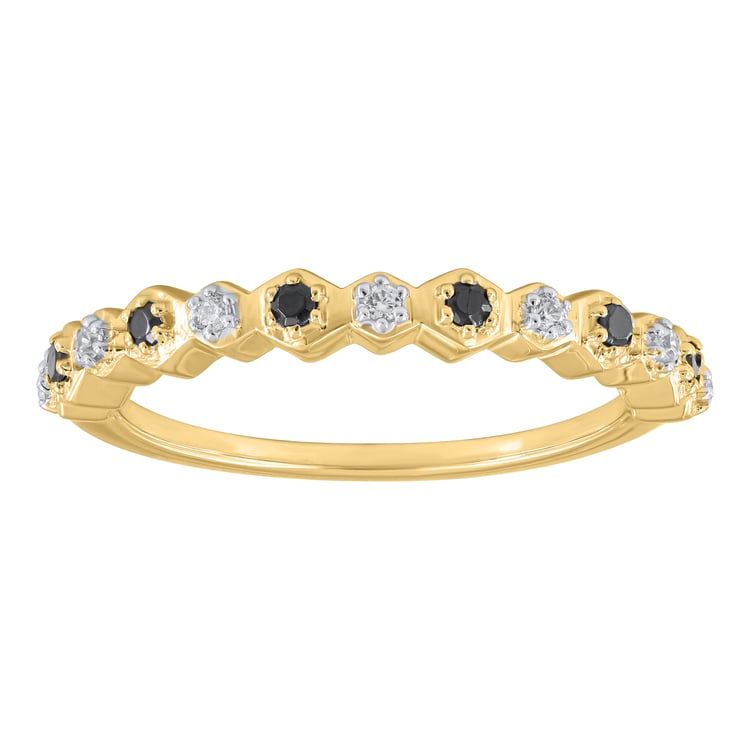 Half-Eternity-Ring aus Gold mit schwarzen und weißen Lab Grown Diamanten Tariq 165264