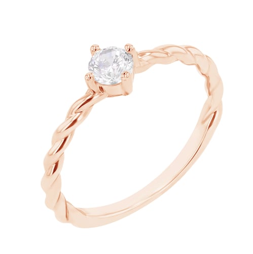 Gedrehter Ring mit einem Diamanten Nelson