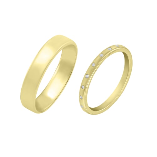 Goldene Eternity Trauringe mit Diamanten Miomi