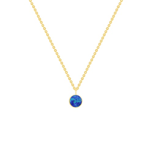 Kettenanhänger in Gold mit blauem Opal Renny