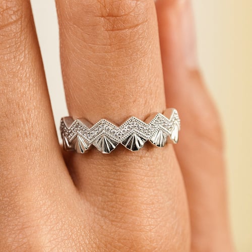 Moderner Silberring mit Lab Grown Diamanten Peder