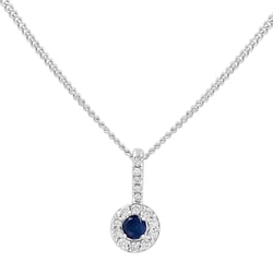 Strieborný elegante Anhänger mit blauem Saphir und Lab Grown Diamanten Harvey