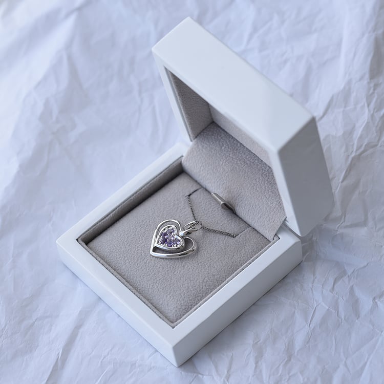 Amethyst Silber-Anhänger in Eppi-Geschenkbox 63352