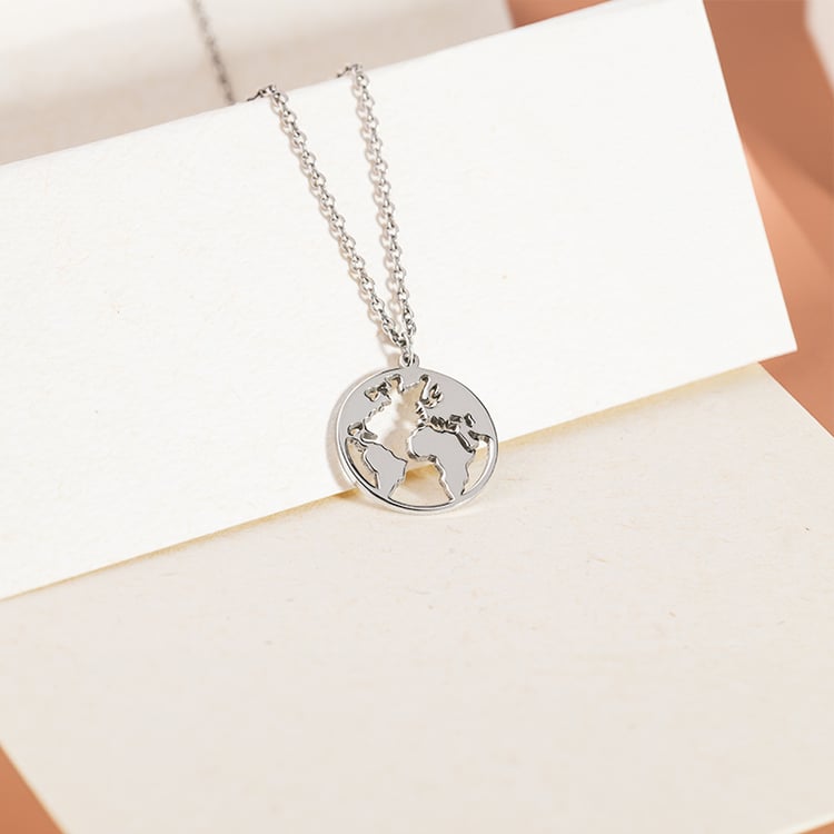 Anhänger aus Platin mit Weltkarte World 146398