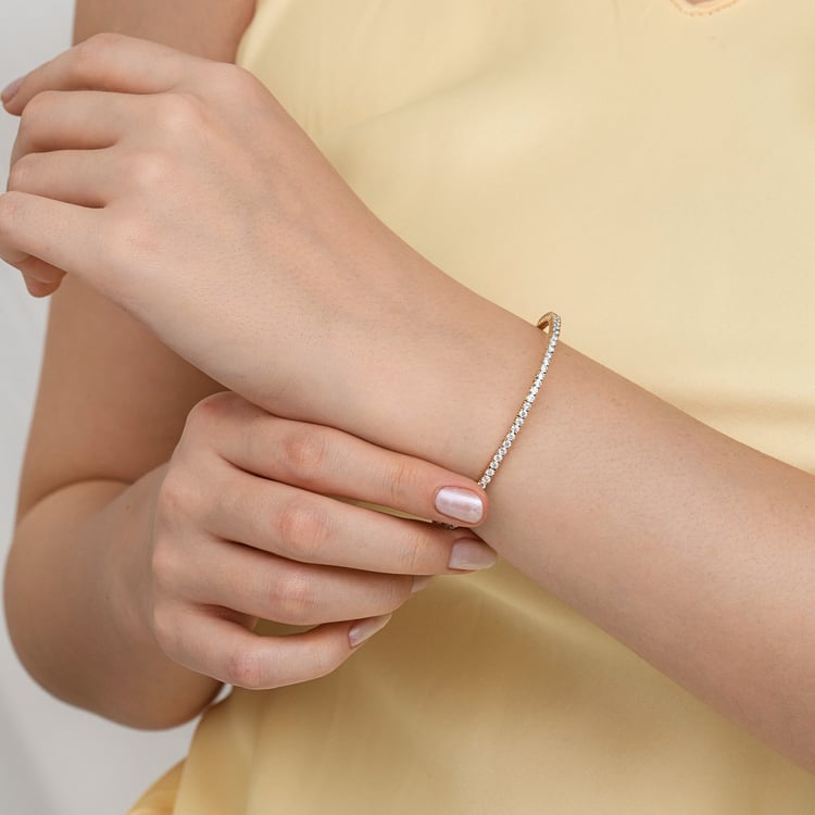 Goldenes Flexi Armband mit Lab Grown Diamanten 165069