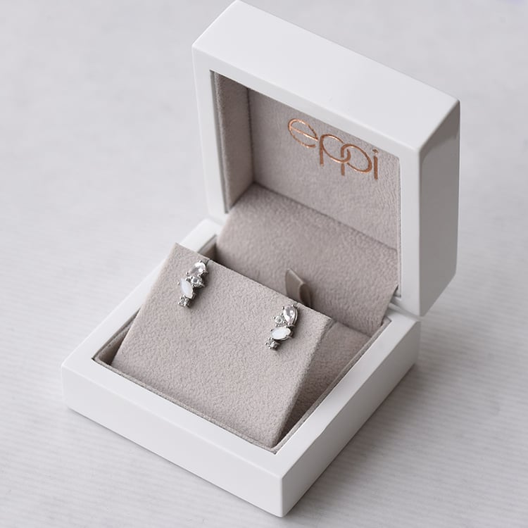 Schmuckset in Silber mit Topas, Rosenquarz und Mondstein Moby 72660