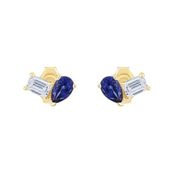 Toi et Moi Ohrstecker mit Lab Grown Diamant und Saphir Aroha