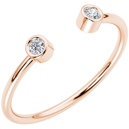 Offener Ring mit zwei Diamanten Orion