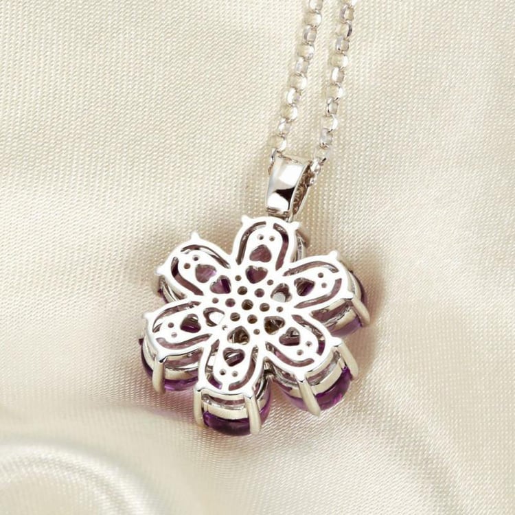 Blumenform Anhänger mit Amethyst 8511