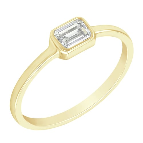Verlobungsring mit Diamant im Smaragdschliff Sade