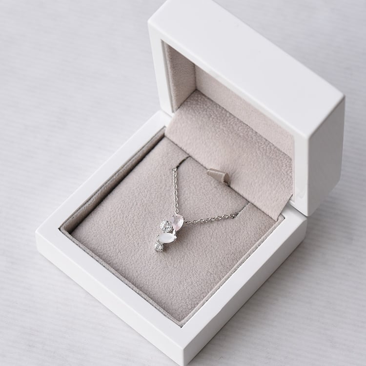 Schmuckset in Silber mit Topas, Rosenquarz und Mondstein Moby 72692