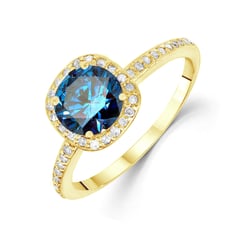 Verlobungsring mit blauen Diamantem Eshana