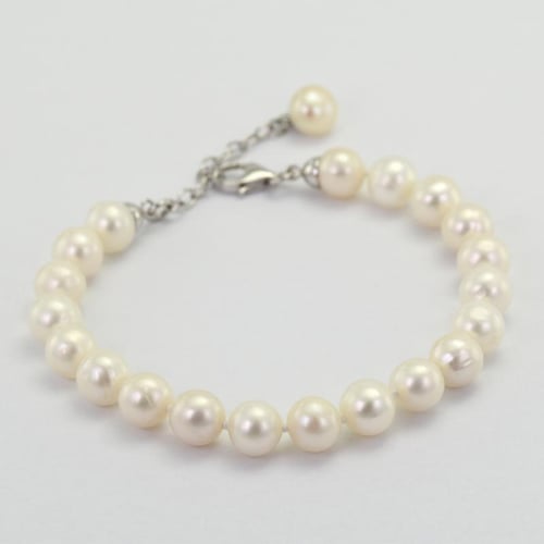 Silbernes Perlenarmband Patia