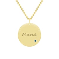 Anhänger aus Gold mit blauen Diamanten und Gravur Cassius