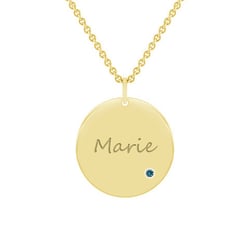 Anhänger aus Gold mit blauen Diamanten und Gravur Cassius