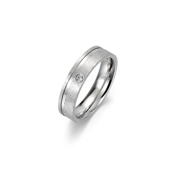 Ehering in Platin mit Diamant 29066