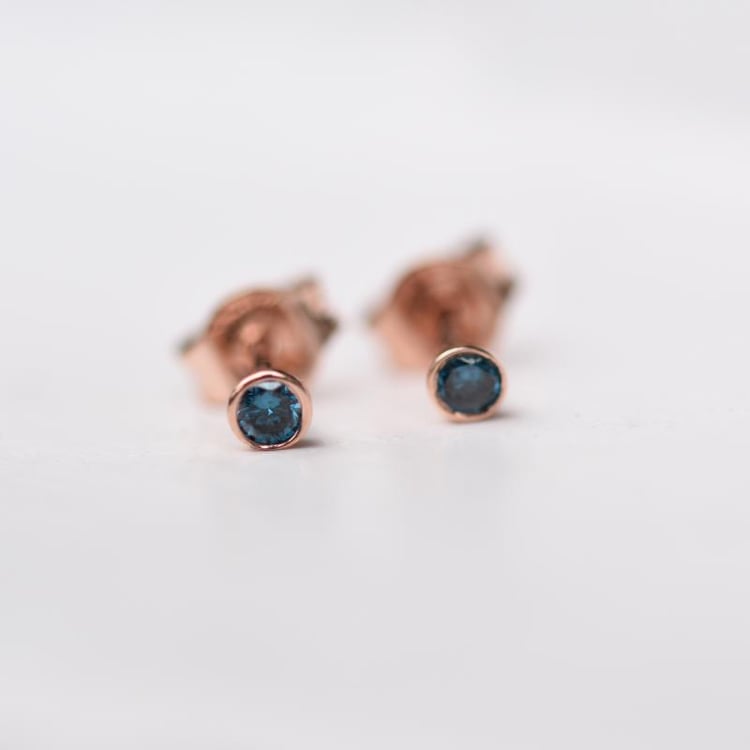 Ohrstecker mit blauen Diamanten Tofine 49141