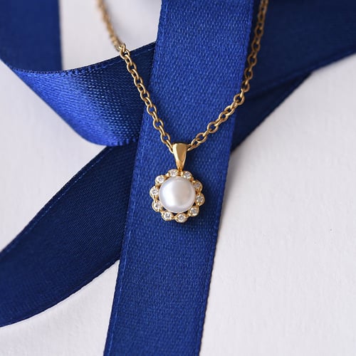 Schmuckset mit Perlen und Diamanten Kamila