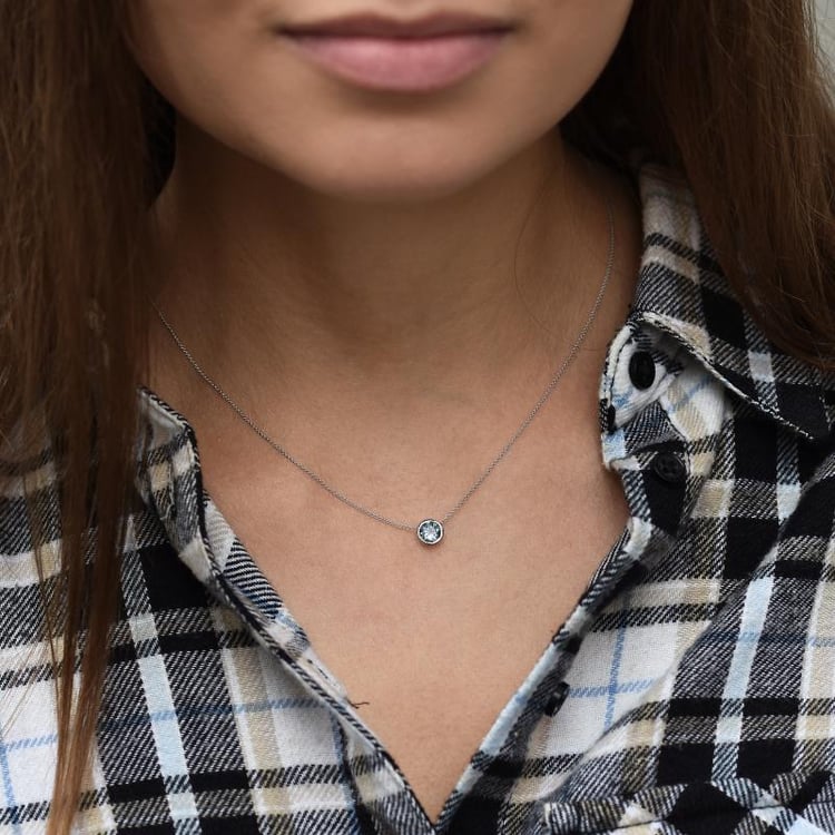 Halskette aus Platin mit Aquamarin Jonie 71371