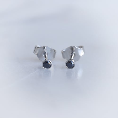 Ohrstecker mit runden schwarzen Diamanten Tofine