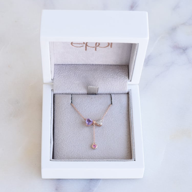 Romantischer Halskette mit Schleife aus Edelsteinen Jorah 87402