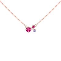 Cluster-Kette mit Turmalin, Tansanit, Rubin und einem Diamanten Millie