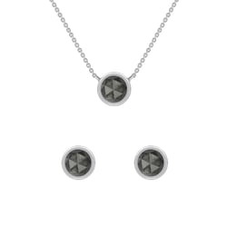 Goldenes Schmuckset mit Salt and Pepper Diamanten Amande