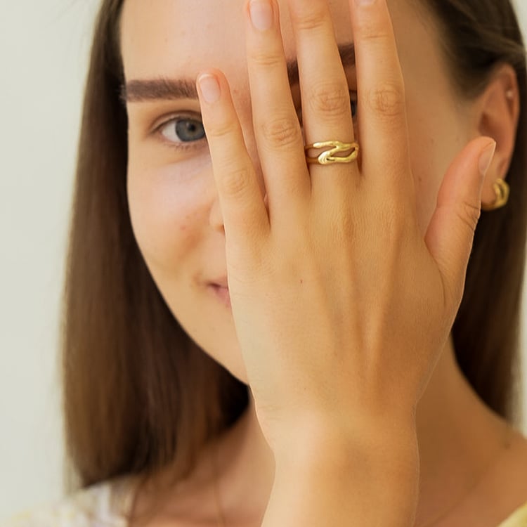 Silberner unreglmäßiger Ring Ivy 144374