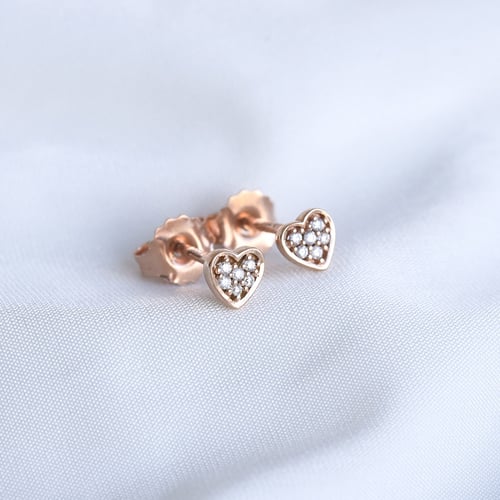 Ohrringe in Herzform mit Diamanten Janella