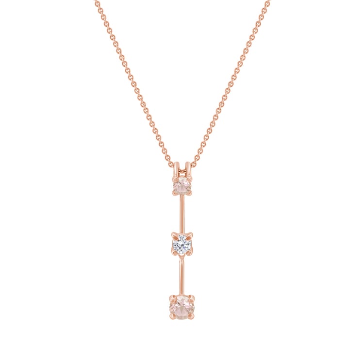 Goldene Anhänger Vergangenheit-Gegenwart-Zukunft mit Morganiten und Topas 37820