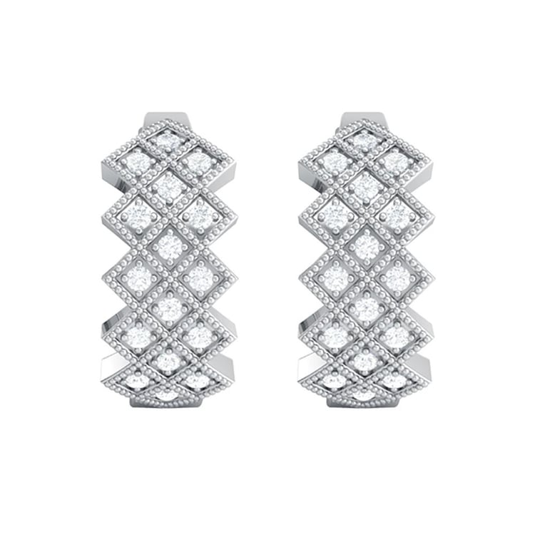 Silberne Creolen mit Lab Grown Diamanten Audhild