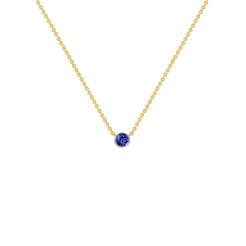 Silberne minimalistische Kette mit einem Tansanit Glosie