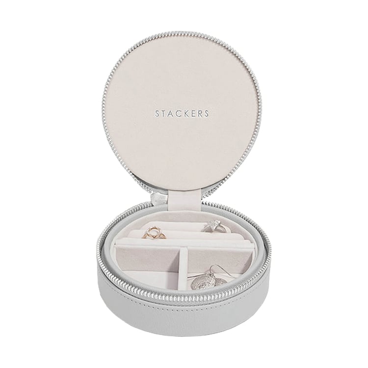 Rundes Reiseetui für Schmuck in Grau Athens