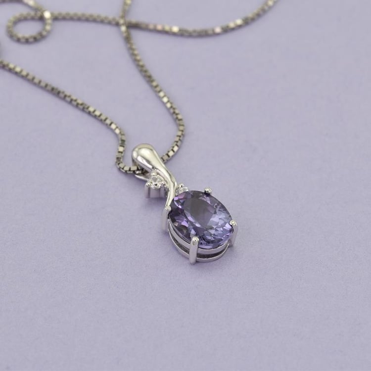 Silberkette mit Alexandrit und Zirkonia 22507