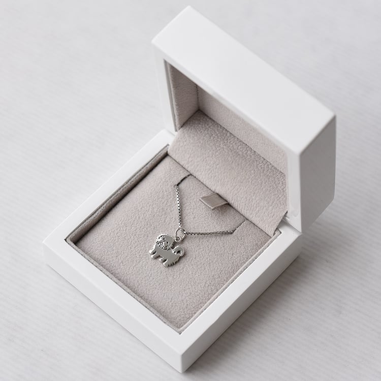 Kettenanhänger in Silber als maltesischer Hund Maltese 70829