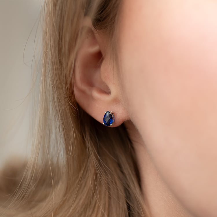 Saphirtränen in goldenen Ohrringen Reata 135664