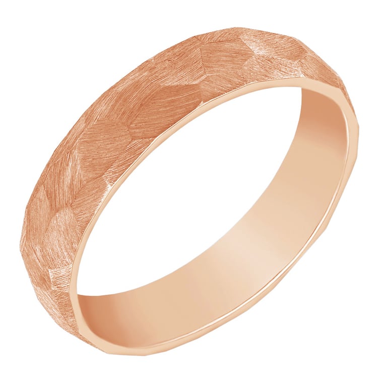 Ring aus matt gehämmertem Roségold für Herren Zvezda