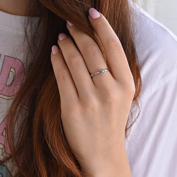 Goldener Verlobungsring mit Salt and Pepper Diamant Xela 66987