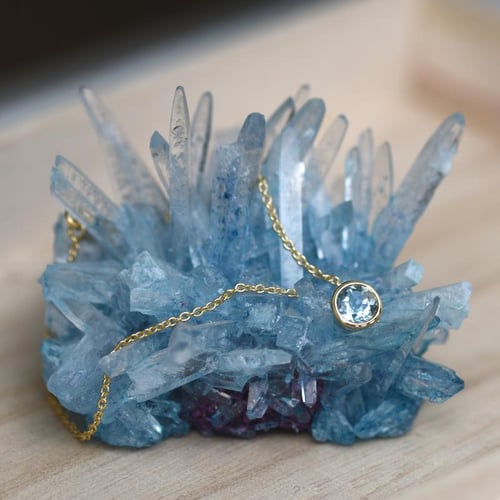 Silbernes Armband mit einem Aquamarin Arleth
