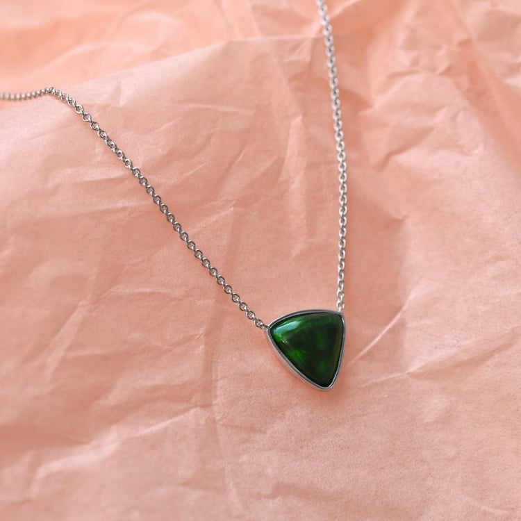 Elegante Goldkette mit dunkelgrünem Trillion-Opal Leane 51029